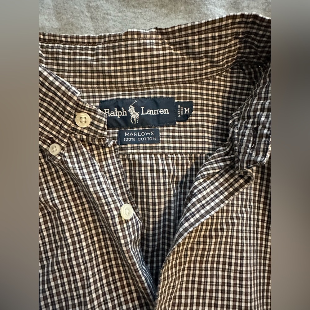 Ralph Lauren Men’s Marlowe long sleeve button up brown size M - Picture 4 of 4